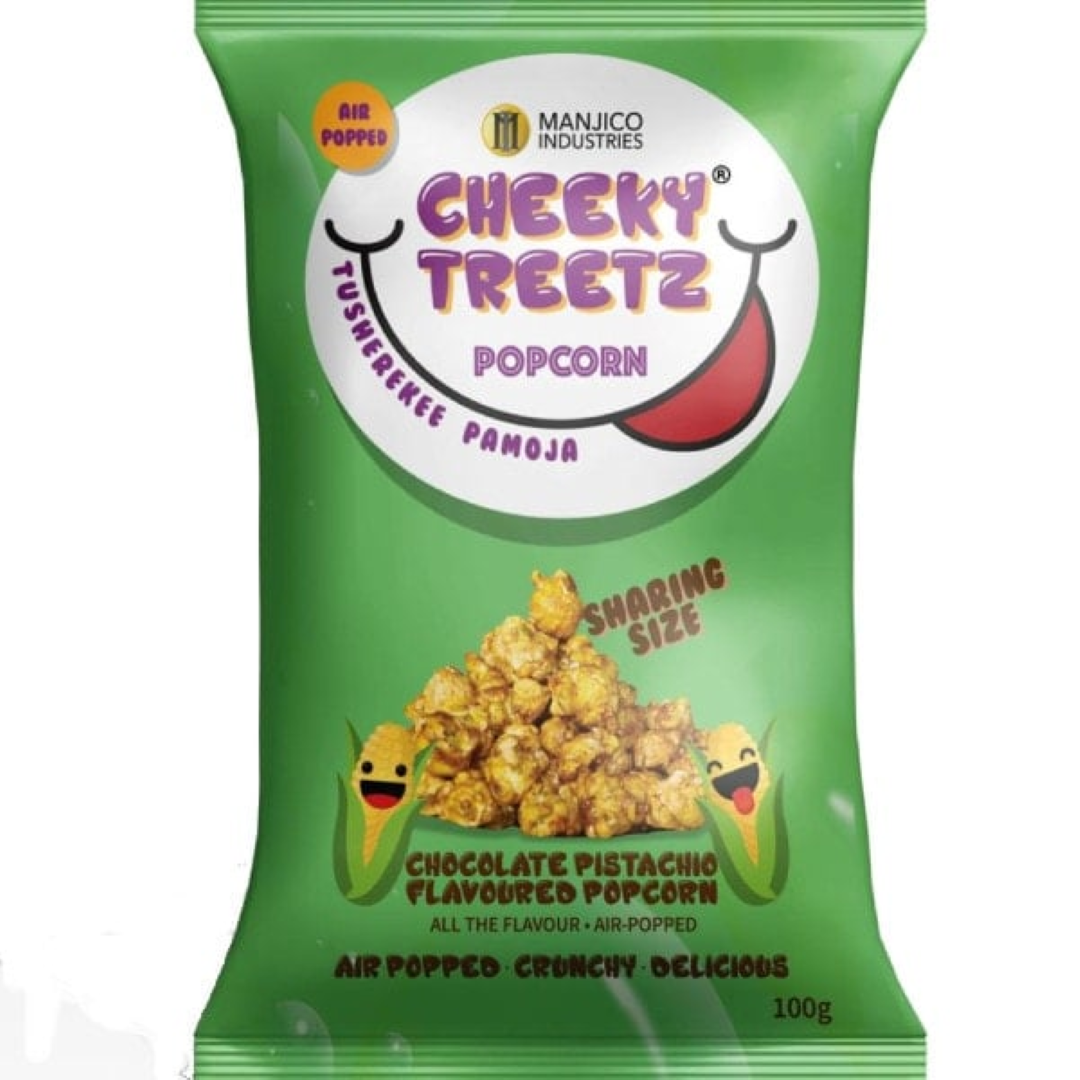 CHEEKY TREETZ CHOCOLATE PISTACHIO POPCORN 100G